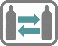 Grafik Gasflasche tauschen im Pfandsystem