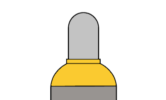 Grafik Ammoniak Gasflasche gelb grau