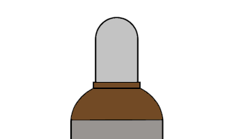 Grafik Gasflasche Ballongas braune Flaschenschulter, grauer Deckel