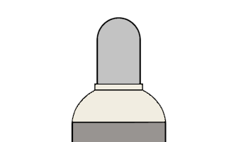Grafik Sauerstoffflasche, weiße Flaschenschulter grauer Deckel