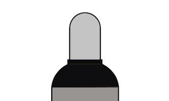 Gasflasche Stickstoff schwarze Flaschenschulter grauer Deckel