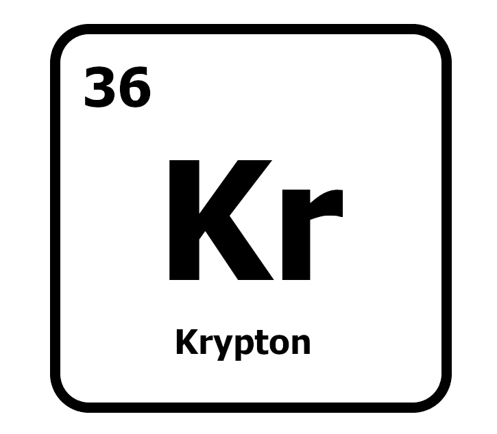 Grafik Periodensystem schwarz-weiß Kachel Element Krypton