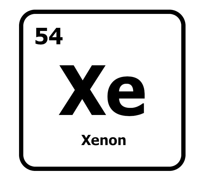 Grafik Periodensystem schwarz-weiß Kachel Element Xenon
