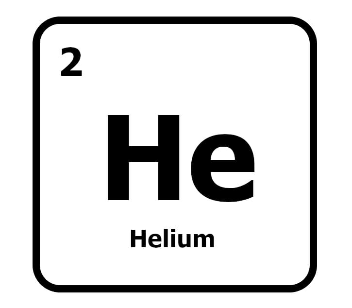 Grafik Periodensystem Kachel Helium schwarz weiß