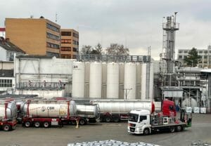 Industrielle Ethen Lagertanks in Gewerbegebiet 