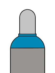 Technische Gasflasche mit hellblauer Flaschenschulter (oxidierend)