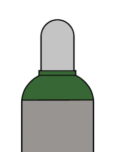 Technische Gasflasche mit dunkelgruener Flaschenschulter (Argon)