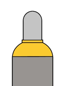 Technische Gasflasche mit gelber Flaschenschulter (giftig und oder ätzend)