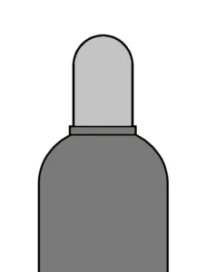 Technische Gasflasche in grauer Farbe (Kohlendioxid)